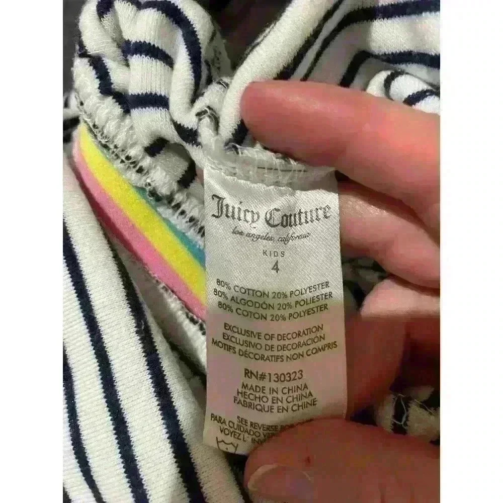 Juicy Couture Girls Striped Hooded Romper, size 4 - Picture 8 of 11